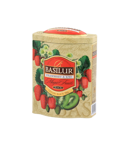 Trà đen Ceylon Basilur cao cấp vị Dâu tây & Kiwi – 100g (Hộp thiếc)