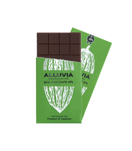 Socola Đen Alluvia Nguyên Chất Sữa 40% Ca Cao Ngọt Ngào