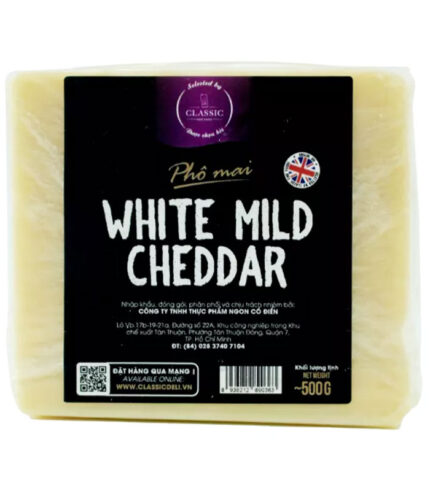 Phô Mai White Mild Cheddar Block McLelland – CTR (500g)